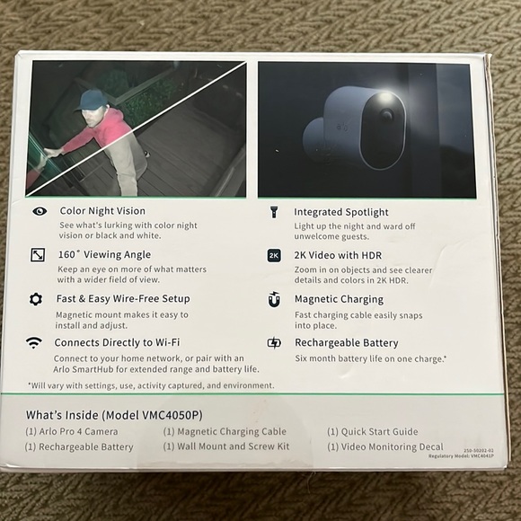 Arlo Pro 4 spotlight camera & Adjustable Indoor Outdoor Mount Accessory wireless - Picture 3 of 7